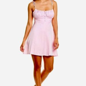 ASTR the Label Women's Sleeveless Square Neck Mon Cheri Skater Silky Mini Dress